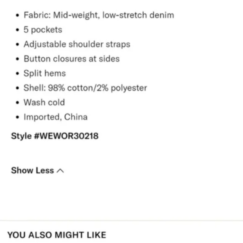 WeWoreWhat Slouchy Slit Overalls in Steel Jumpsuit Wide Straight Leg Blue - Picture 13 of 13
